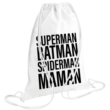 MAMAN, Τσάντα πλάτης πουγκί GYMBAG λευκή (28x40cm)