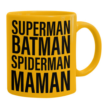 MAMAN, Ceramic coffee mug yellow, 330ml