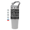 ΓΚΡΙ Travel Tumbler Θερμός με χερούλι και καλαμάκι 890ml