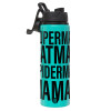 Metallic water bottle with safety lid, 850ml aluminum