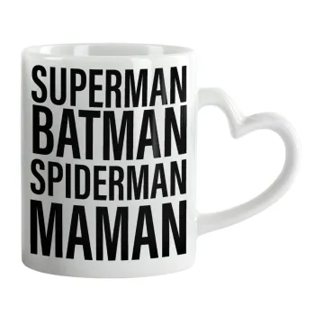 MAMAN, Mug heart handle, ceramic, 330ml