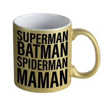 MAMAN, Κούπα Χρυσή Glitter που γυαλίζει, κεραμική, 330ml