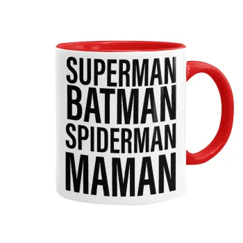 MAMAN, Κούπα χρωματιστή κόκκινη, κεραμική, 330ml