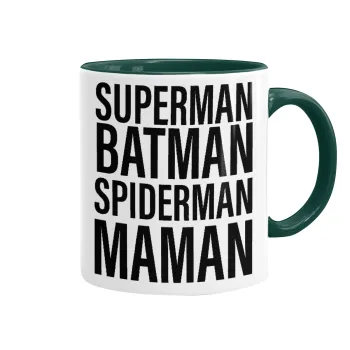 MAMAN, Κούπα χρωματιστή πράσινη, κεραμική, 330ml