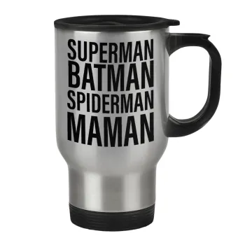 MAMAN, Κούπα ταξιδιού ανοξείδωτη με καπάκι, διπλού τοιχώματος (θερμό) 450ml