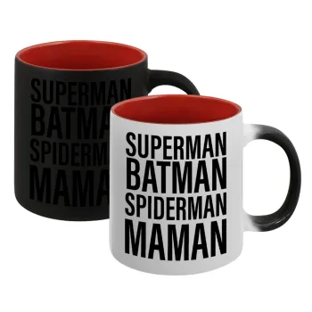 MAMAN, Κούπα Μαγική εσωτερικό κόκκινο, κεραμική, 330ml που αλλάζει χρώμα με το ζεστό ρόφημα