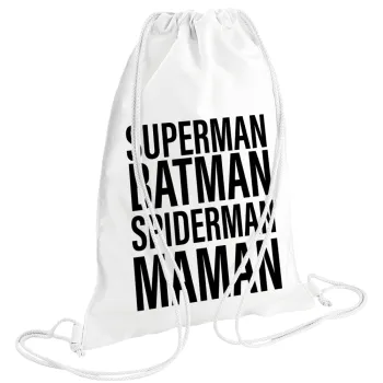 MAMAN, Τσάντα πλάτης πουγκί GYMBAG λευκή (28x40cm)