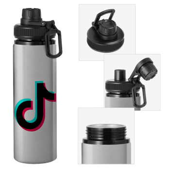 tik tok, Metallic water bottle with safety cap, 850ml aluminum