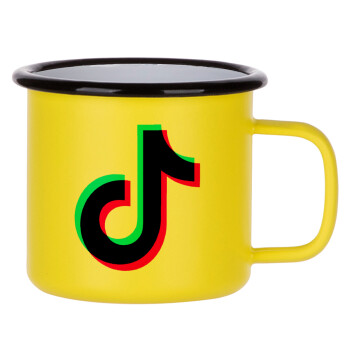 tik tok, Metallic enamel MATT Yellow cup 360ml
