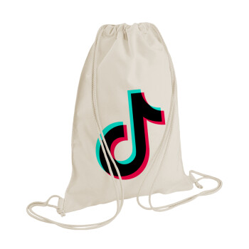 tik tok, Τσάντα πλάτης πουγκί GYMBAG natural (28x40cm)