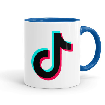 tik tok, Κούπα χρωματιστή μπλε, κεραμική, 330ml