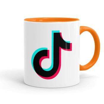 tik tok, Κούπα χρωματιστή πορτοκαλί, κεραμική, 330ml