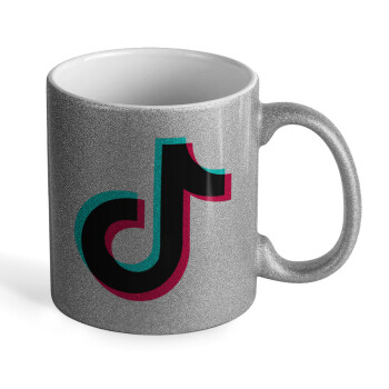 tik tok, Κούπα Ασημένια Glitter που γυαλίζει, κεραμική, 330ml