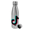 Metallic water bottle, stainless steel, 750ml