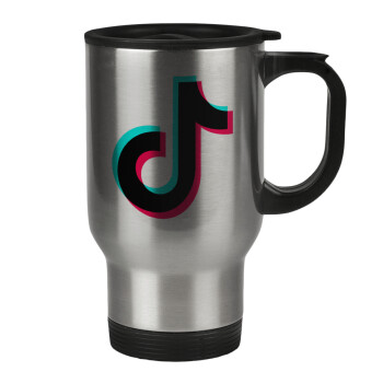 tik tok, Stainless steel travel mug with lid, double wall 450ml