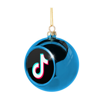 tik tok, Blue Christmas tree ball ornament 8cm