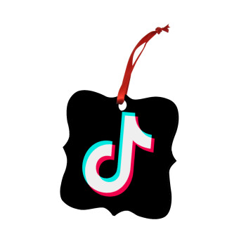 tik tok, Christmas ornament polygon wooden 7.5cm