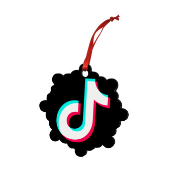 tik tok, Christmas ornament snowflake wooden 7.5cm