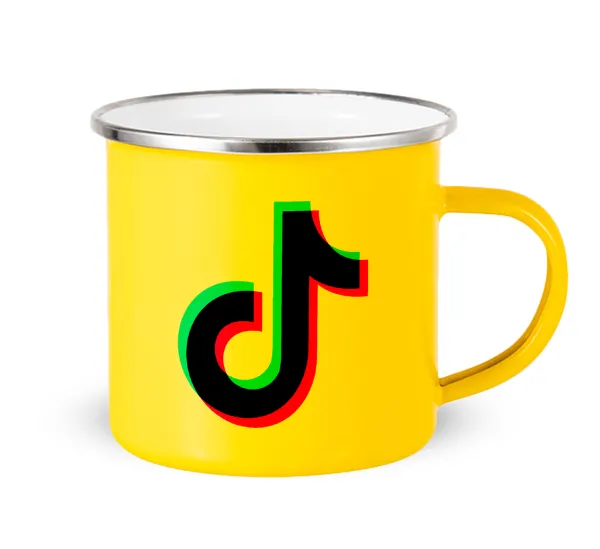 tik tok — Yellow Enamel Metallic Cup 360ml