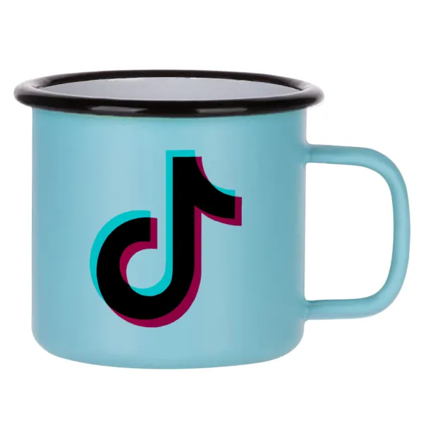 tik tok — Κούπα Μεταλλική εμαγιέ ΜΑΤ σιέλ 360ml
