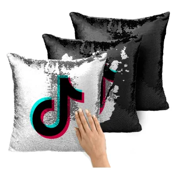 tik tok, Μαξιλάρι καναπέ Μαγικό Μαύρο με πούλιες 40x40cm περιέχεται το γέμισμα