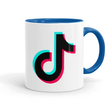 tik tok, Κούπα χρωματιστή μπλε, κεραμική, 330ml