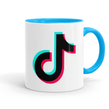 tik tok, Κούπα χρωματιστή γαλάζια, κεραμική, 330ml
