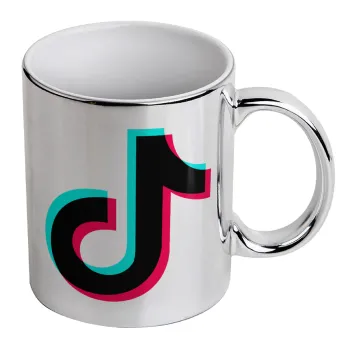 tik tok, Κούπα κεραμική, ασημένια καθρέπτης, 330ml