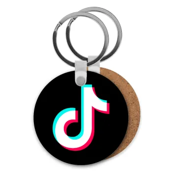 tik tok, Μπρελόκ Ξύλινο στρογγυλό MDF Φ5cm