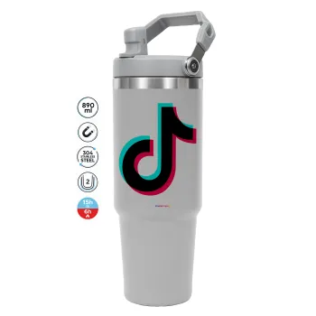 tik tok, GREY color, 890ml (30oz) stainless Steel Tumbler with Handle