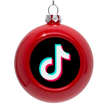 tik tok, Red Christmas tree ornament bauble 8cm