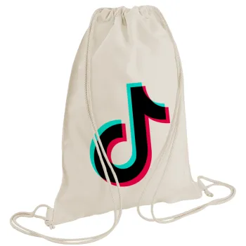 tik tok, Τσάντα πλάτης πουγκί GYMBAG natural (28x40cm)