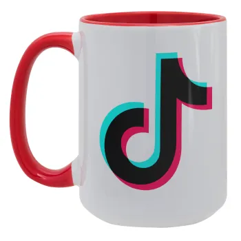 tik tok, Κούπα Mega 15oz, κεραμική Κόκκινη, 450ml