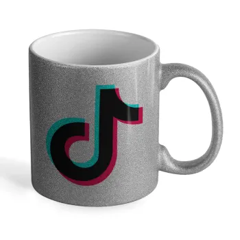 tik tok, Κούπα Ασημένια Glitter που γυαλίζει, κεραμική, 330ml