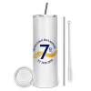 Tumbler stainless steel 600ml, with metal straw & cleaning brush