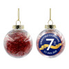 Transparent Christmas tree ball ornament with red filling 8cm