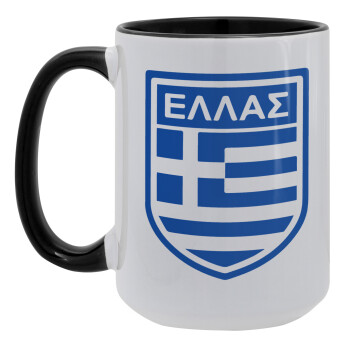 Hellas, Κούπα Mega 15oz, κεραμική Μαύρη, 450ml