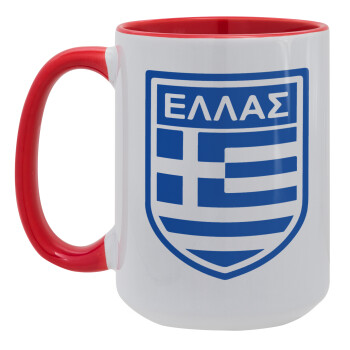 Ελλάς, Κούπα Mega 15oz, κεραμική Κόκκινη, 450ml