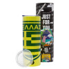 Neon Yellow Travel Tumbler, with metal straw (Stainless steel 304 Food grade, BPA free, 600ml)