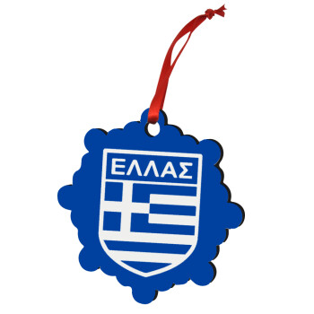 Ελλάς, Στολίδι Χριστουγεννιάτικο στολίδι snowflake ξύλινο 7.5cm