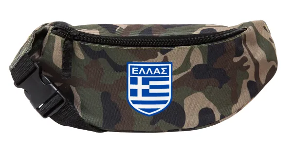 Hellas — Unisex waist bag (banana) in Jungle camouflage color with 2 pockets