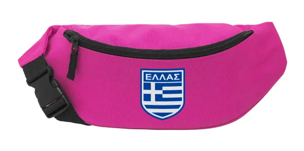 Hellas — Unisex waist bag (banana) in PINK color with 2 pockets