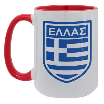 Ελλάς, Κούπα Mega 15oz, κεραμική Κόκκινη, 450ml