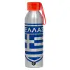 Aluminum Sports Bottle 650ml – Silver with Red Cap and Silicone Strap