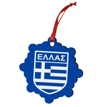 Ελλάς, Στολίδι Χριστουγεννιάτικο στολίδι snowflake ξύλινο 7.5cm