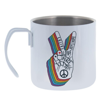 Peace Love Joy, Mug Stainless steel double wall 400ml