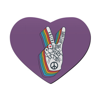 Peace Love Joy, Mousepad καρδιά 23x20cm
