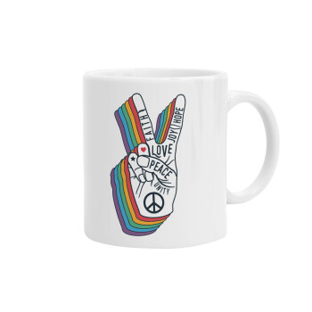 Peace Love Joy, Ceramic coffee mug, 330ml (1pcs)
