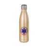 Glitter gold stainless steel thermos bottle, double-walled, 500ml