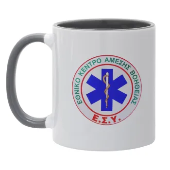 ΕΚΑΒ, Mug colored grey, ceramic, 330ml